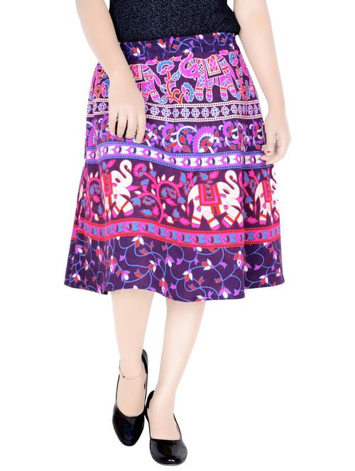 blue cotton flared skirt - 19607602 - Very Small Image - 1