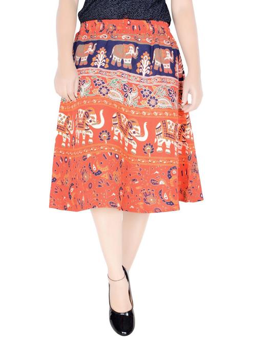 orange cotton flared skirt - 19607612 - Very Small Image - 1