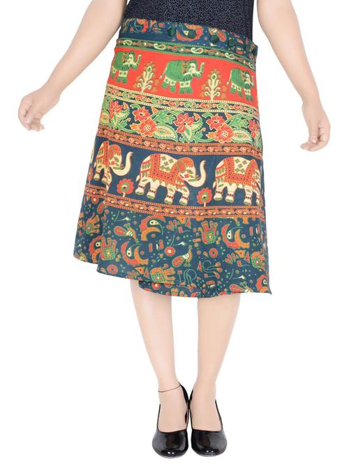 green printed a-line skirt - 19607750 - Very Small Image - 1