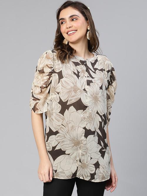 women's straight round neck top - 19608132 - Very Small Image - 1