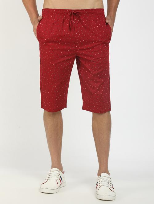red printed three fourth shorts - 19608385 - Very Small Image - 1