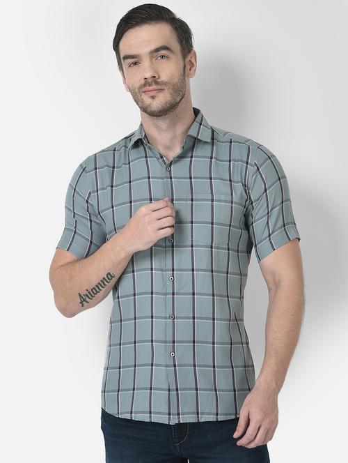 mens checks casual shirt - 19608437 - Very Small Image - 1