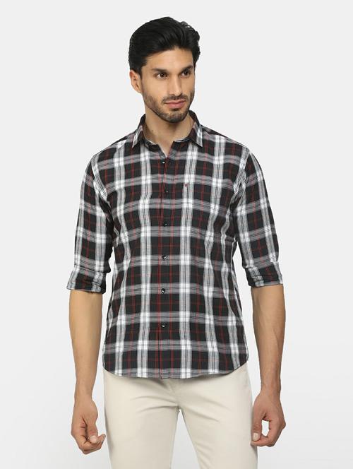 men checkered long sleeve casual shirt - 19608649 - Very Small Image - 1