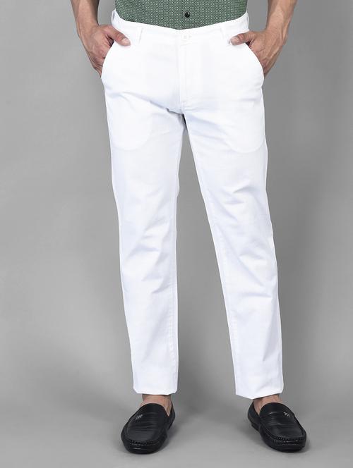 canary london white solid slim fit casual trouser - 19608870 - Very Small Image - 1