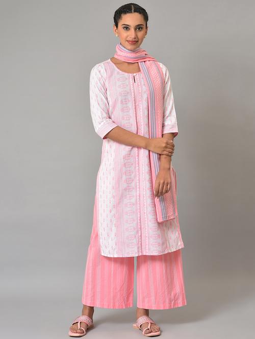 key hole neck kurta palazzo set - 19608998 - Very Small Image - 1