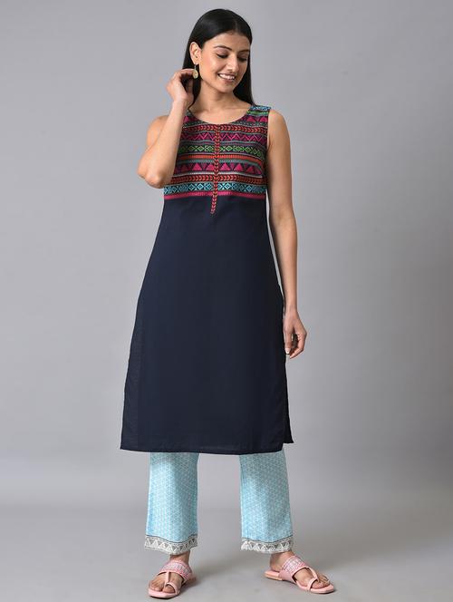 women's straight kurta - 19609015 - Very Small Image - 1