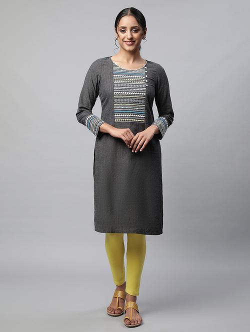 women's straight kurta - 19609016 - Very Small Image - 1