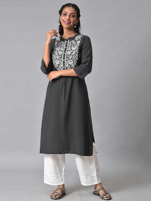 women's straight kurta - 19609021 - Very Small Image - 1