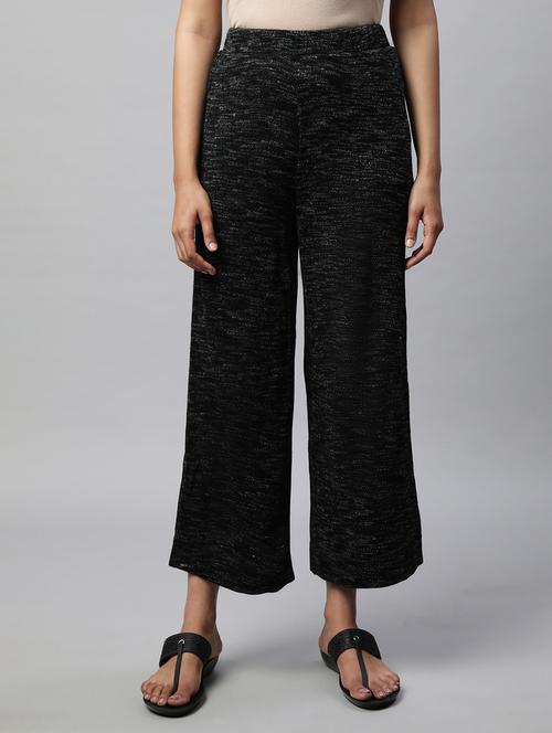 black solid straight palazzo - 19609156 - Very Small Image - 1