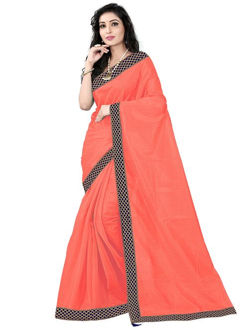 solid bordered saree with blouse - 19613355 - Very Small Image - 1