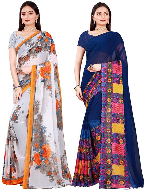 women's saree combo with blouse - 19613651 - Very Small Image - 1