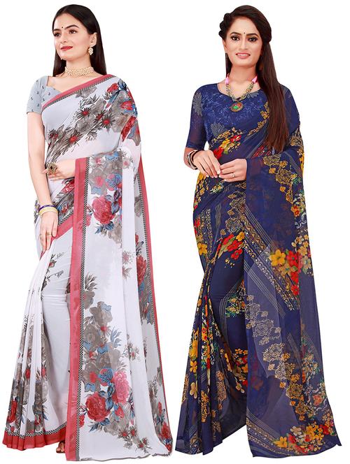 women's saree combo with blouse - 19613661 - Very Small Image - 1