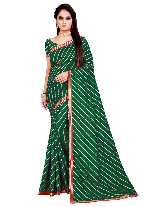 green printed saree with blouse - 19614201 - Very Small Image - 1