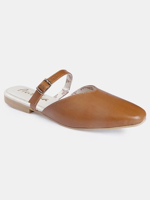 tan slip on mules sandal - 19614314 - Very Small Image - 1