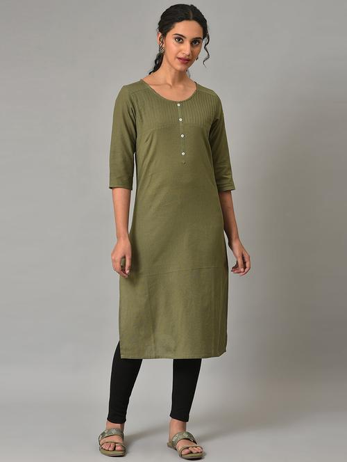 women's straight kurta - 19614348 - Very Small Image - 1