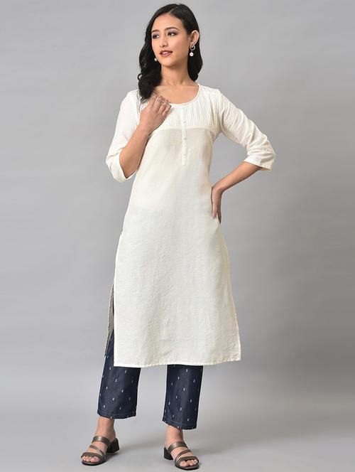 women's straight kurta - 19614358 - Very Small Image - 1