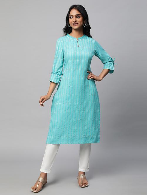 key hole neck kurta pant set - 19614378 - Very Small Image - 1