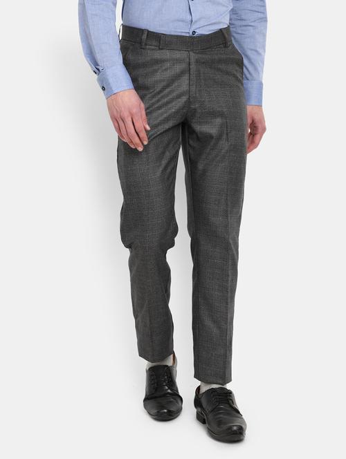 grey mid rise formal trouser - 19614798 - Very Small Image - 1