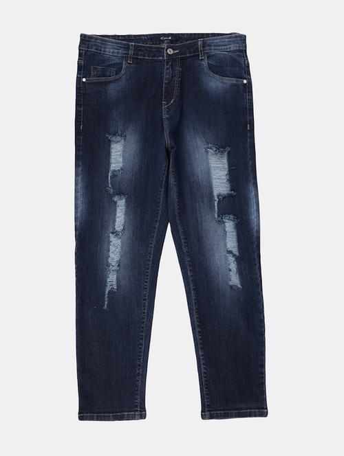 dark blue mid rise solid jean - 19615026 - Very Small Image - 1