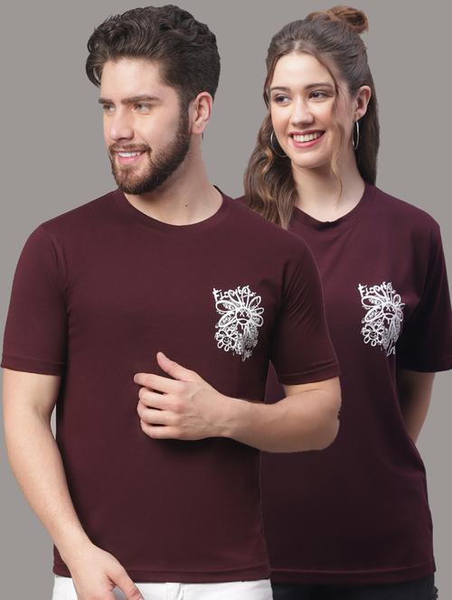 red cotton couple tshirt - 19615060 - Very Small Image - 1