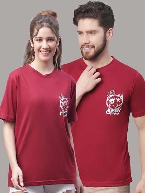 red cotton couple tshirt - 19615065 - Very Small Image - 1