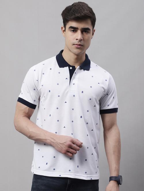polo white printed polo t- shirt - 19615089 - Very Small Image - 1