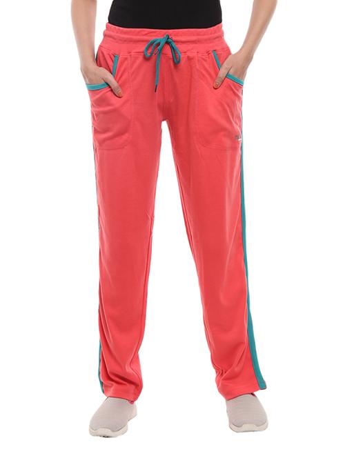 red mid rise solid track pant - 19615967 - Very Small Image - 1
