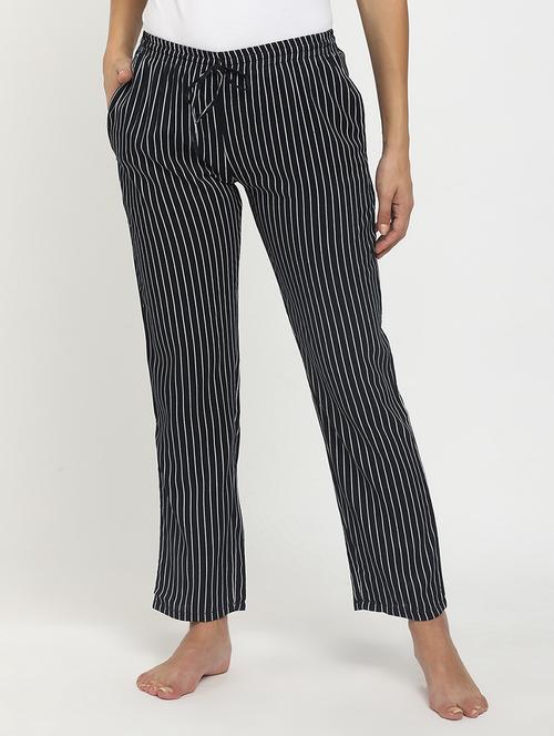 women's stripe print night wear pajama - 19615984 - Very Small Image - 1