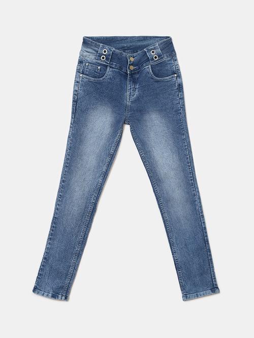high waist blue denim jeans - 19616151 - Very Small Image - 1