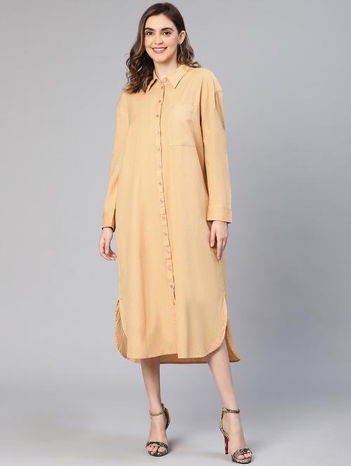 women's shirt solid dress - 19616348 - Very Small Image - 1