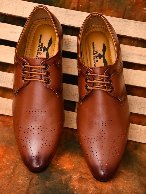tan leather lace up derby - 19616662 - Very Small Image - 1
