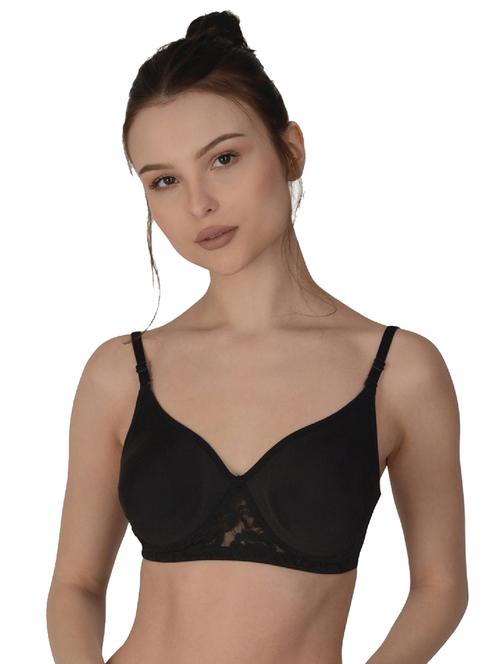 black cotton regular bra - 19616696 - Very Small Image - 1