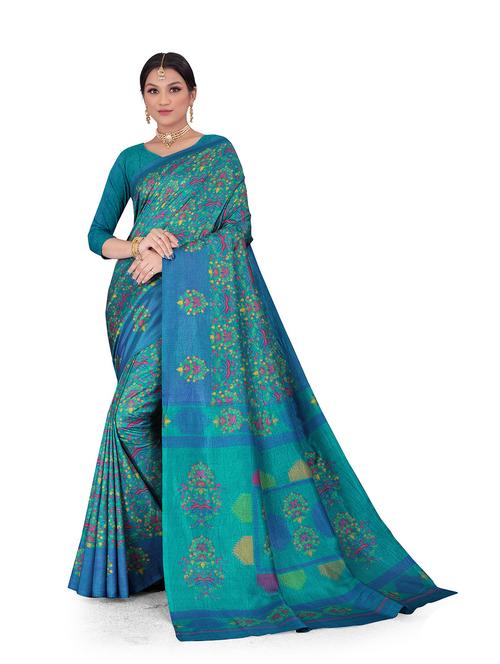 self design printed saree with blouse - 19617021 - Very Small Image - 1