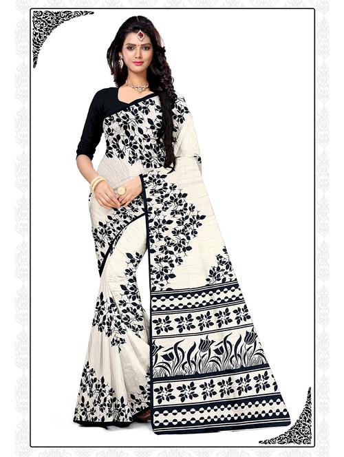 self design printed saree with blouse - 19617321 - Very Small Image - 1