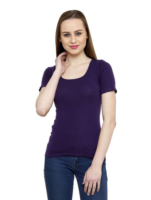 women's straight round neck top - 19617357 - Very Small Image - 1