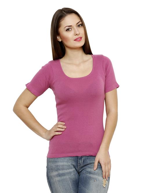 women's straight round neck top - 19617372 - Very Small Image - 1