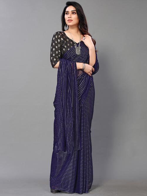 stripes printed saree - 19617674 - Very Small Image - 1