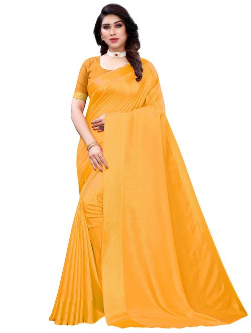 yellow solid woven saree with blouse - 19617703 - Very Small Image - 1