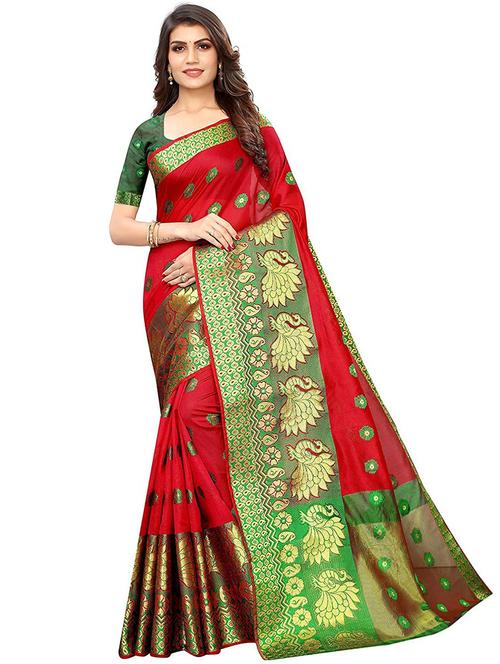 zari work dharmavaram saree with blouse - 19617766 - Very Small Image - 1