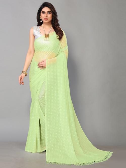 yellow printed woven saree with blouse - 19617905 - Very Small Image - 1