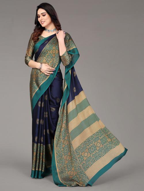 floral printed saree - 19617999 - Very Small Image - 1