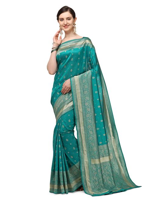 floral banarasi saree with blouse - 19618034 - Very Small Image - 1