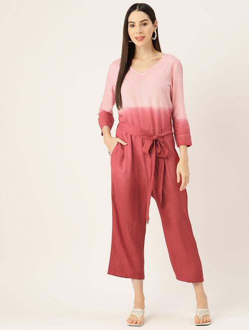 v-neck tie & dye romper jumpsuit - 19618230 - Very Small Image - 1