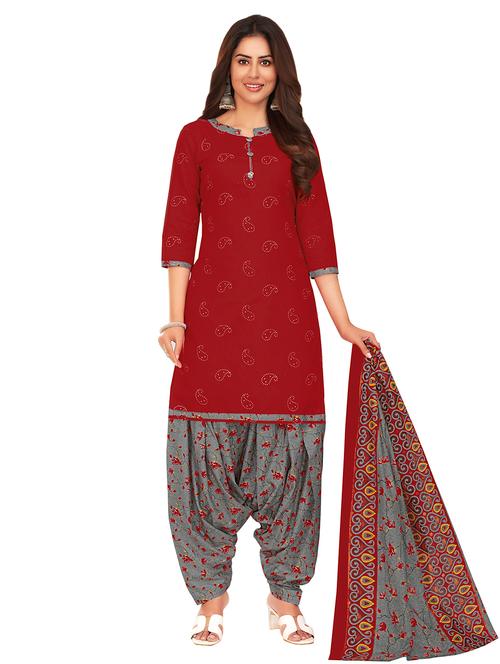 printed unstitched suit set - 19618236 - Very Small Image - 1