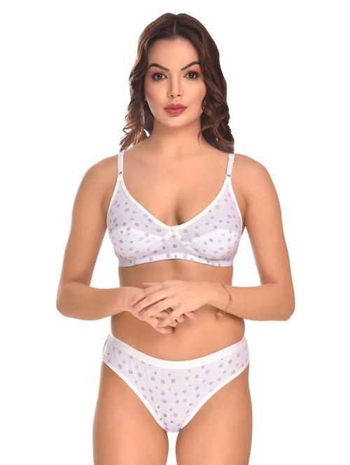 white cotton bra and panty set - 19618280 - Very Small Image - 1