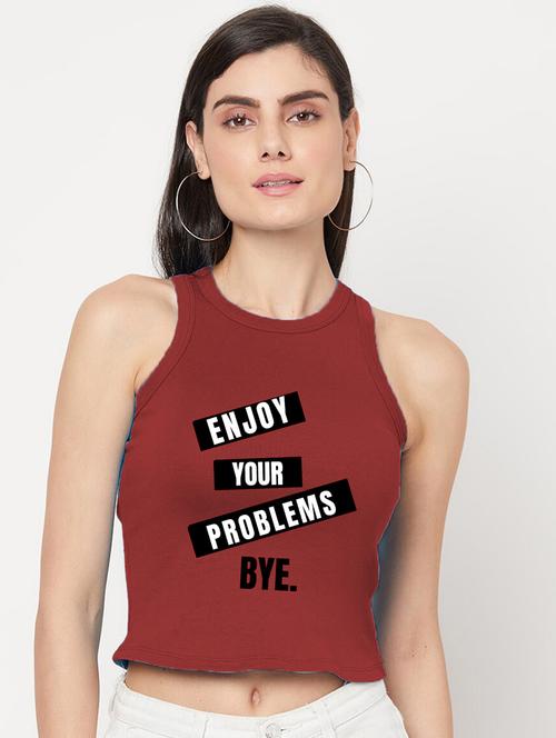 women's tank top round neck top - 19618337 - Very Small Image - 1