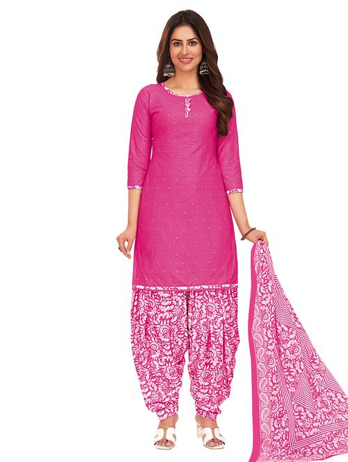 printed unstitched suit set - 19618391 - Very Small Image - 1