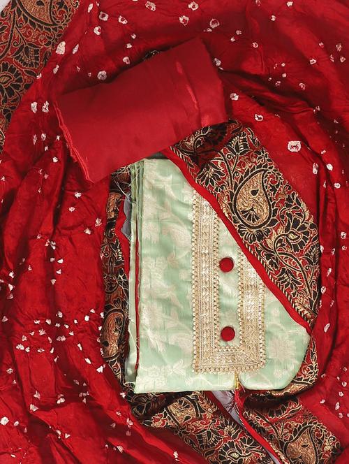 zari work self design unstitched suit set - 19618662 - Very Small Image - 1