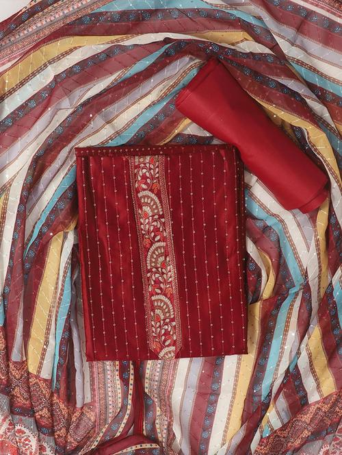 sequins work unstitched suit set - 19618669 - Very Small Image - 1