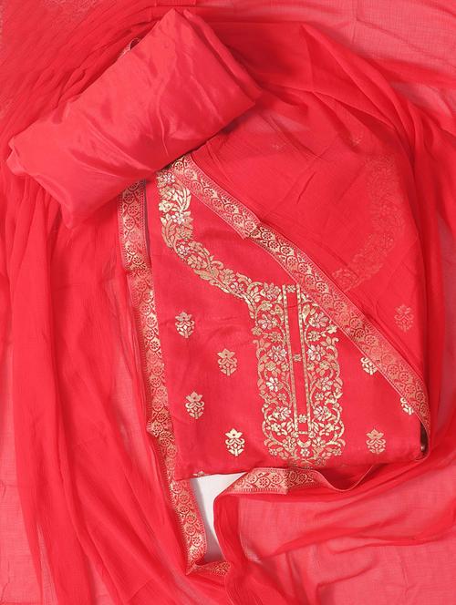zari work self design unstitched suit set - 19618671 - Very Small Image - 1